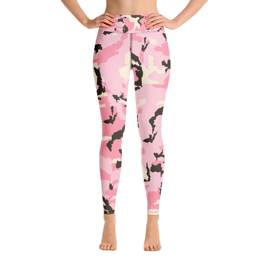 Pink Camo - Raised Waistband Leggings