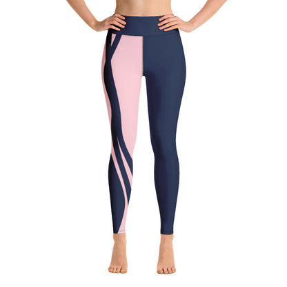 Navy & Pink Flow Leggings