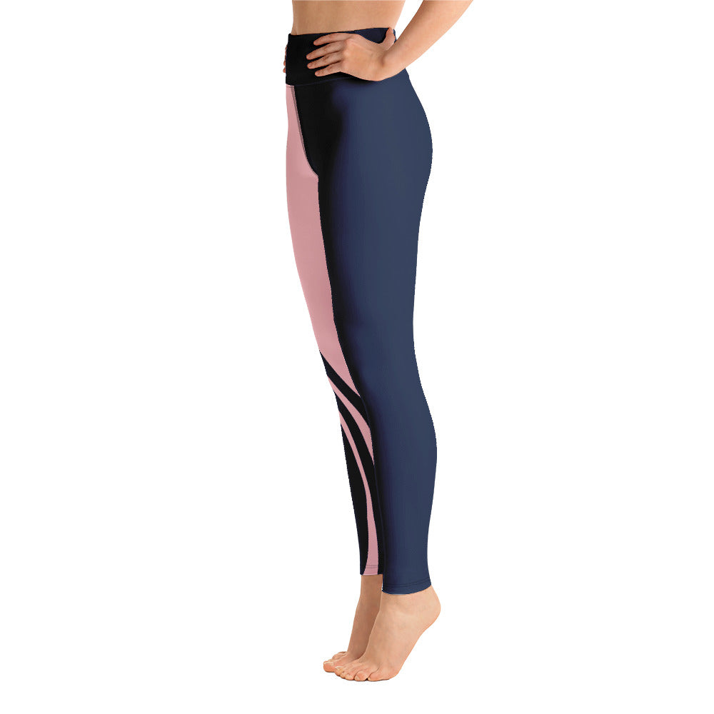 Navy & Pink Flow Leggings