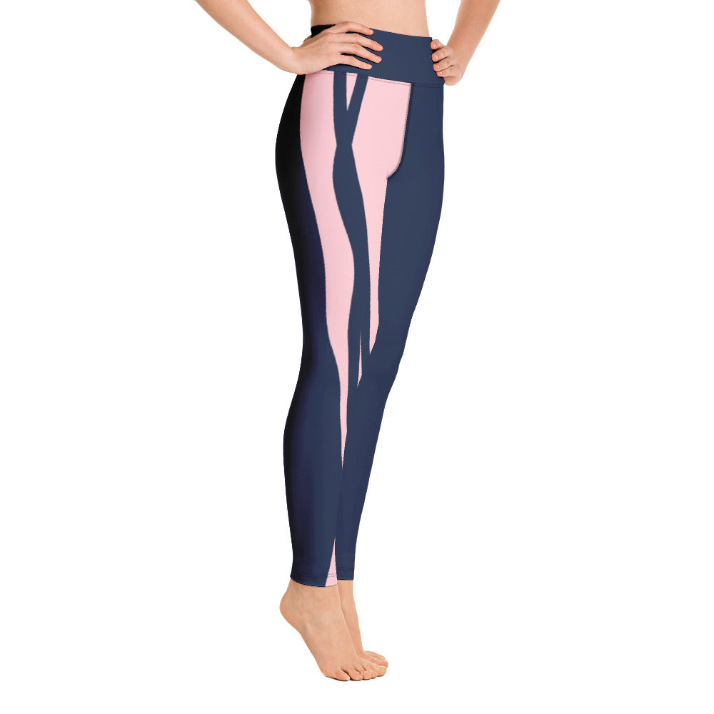 Navy & Pink Flow Leggings